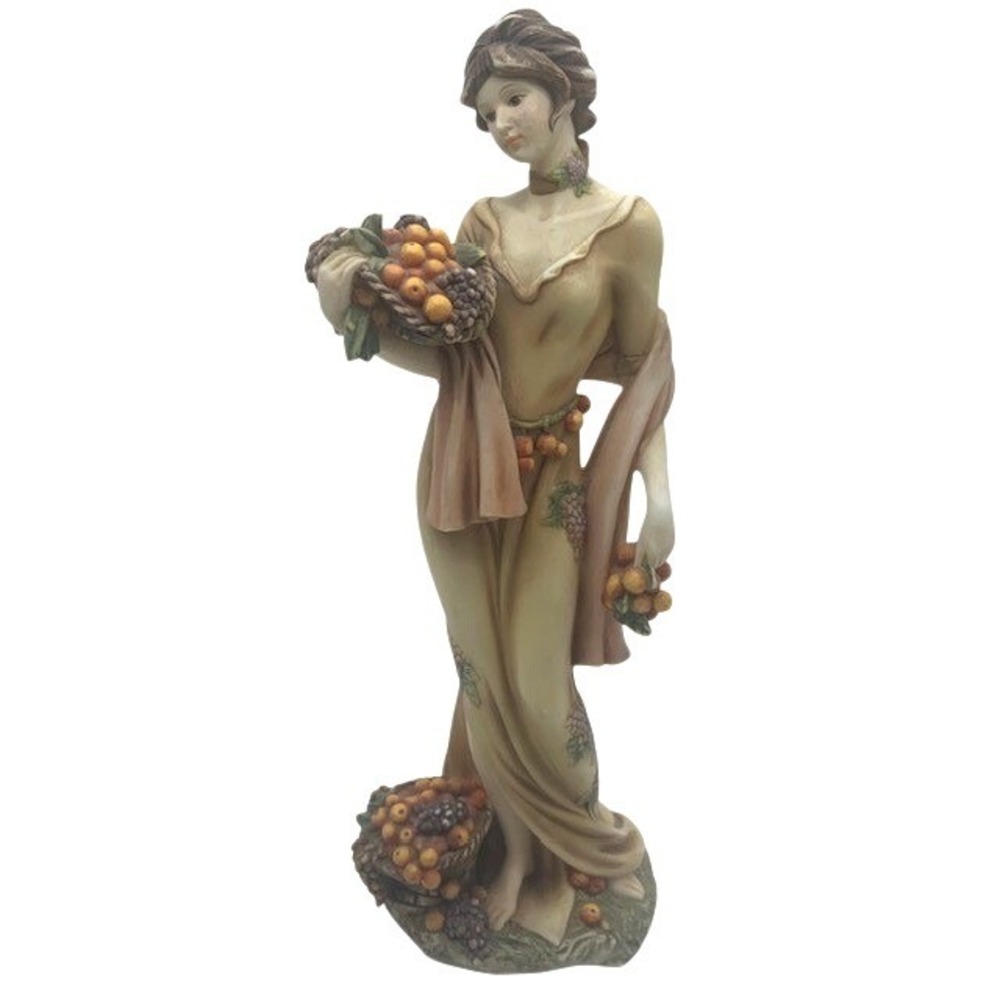 Vintage Home Interiors Autumn Porcelain Figurine 2004 Harvest Lady 10" #12233-04